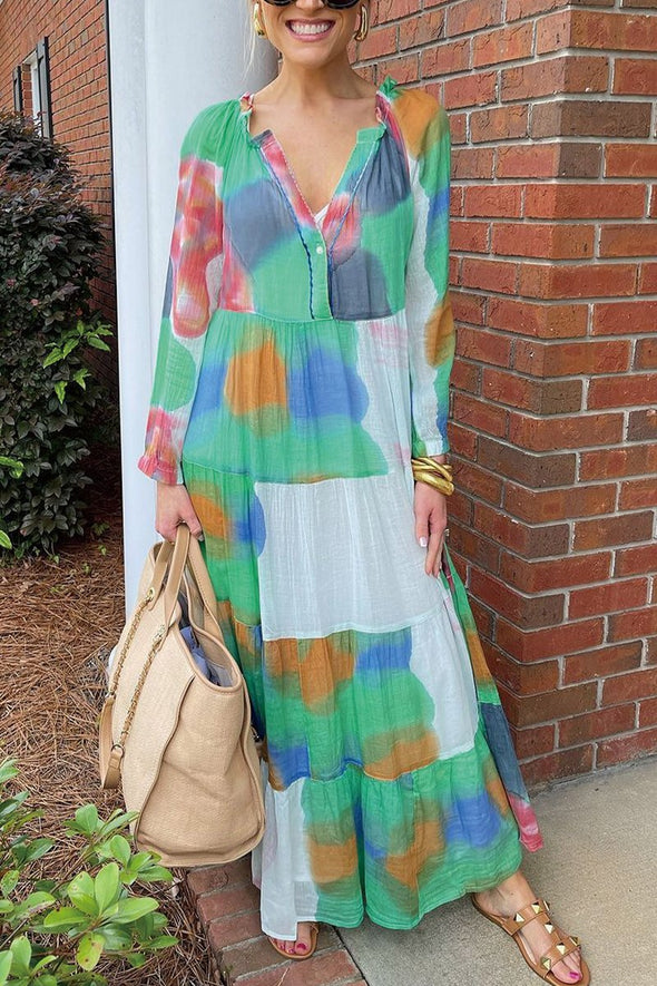 Printed casual maxi dress