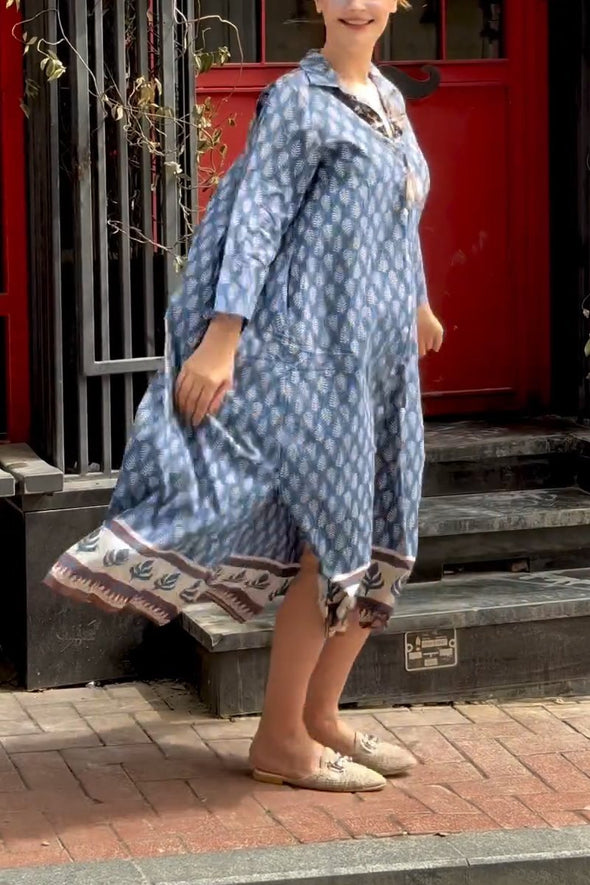 Printed shirt dress