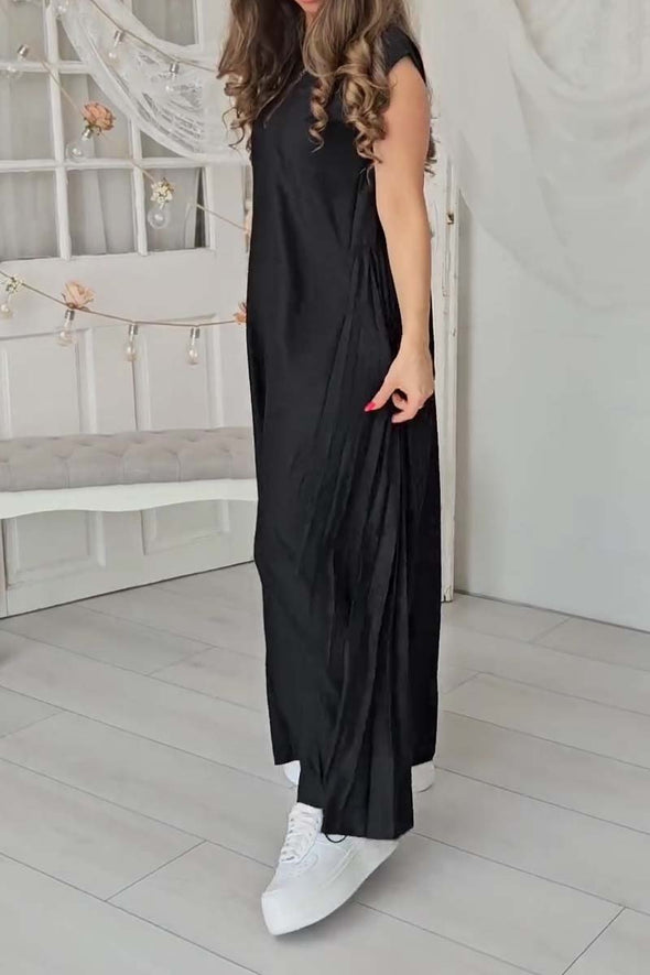 Neck lace patchwork jumpsuit