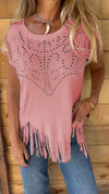 Women's Round Neck Fringe Top