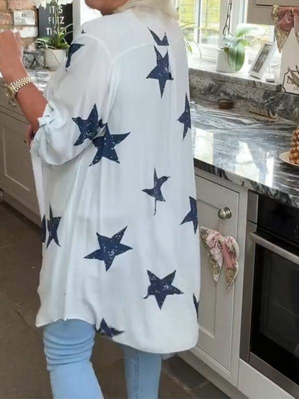 Casual Star Print Long Top