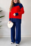 Women's Casual Colorblock Knit Two-Piece Set