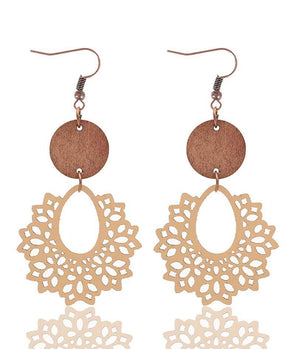 Bohemian hollow earrings with irregular lace