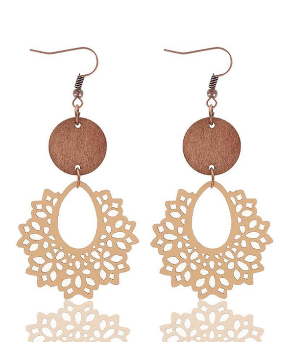 Bohemian hollow earrings with irregular lace