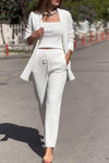 Women's Lapel Long-sleeved Casual Suit Three-piece Suit