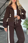 Women's Casual Contrast Web Sports Suit