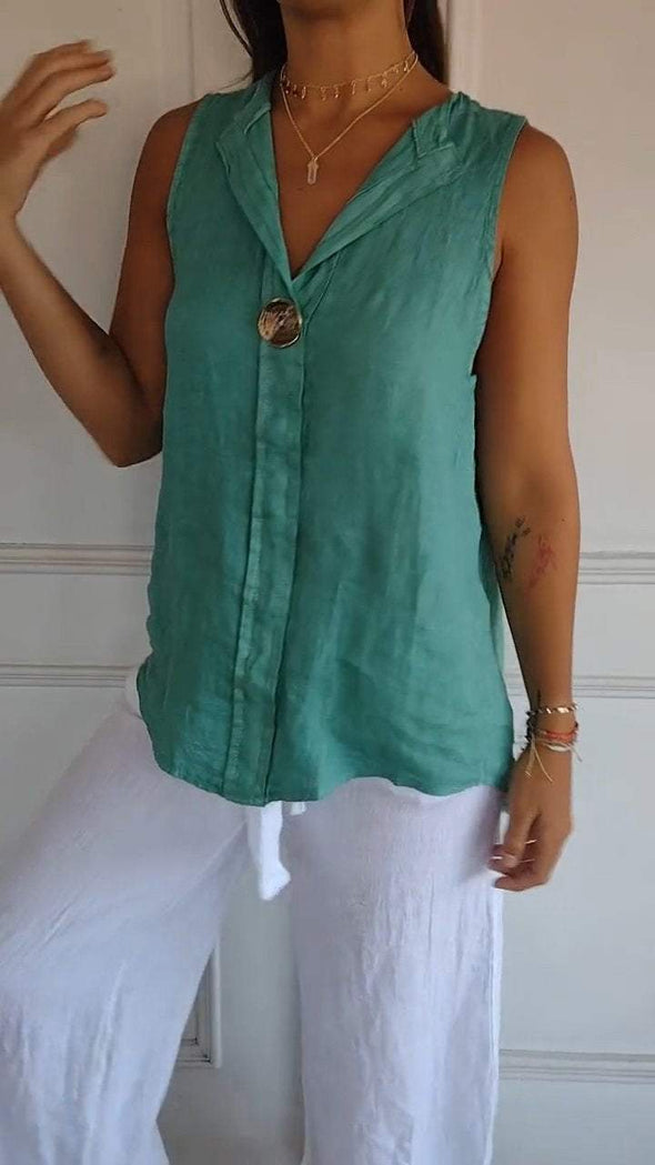 Women's V-neck Sleeveless Casual Top