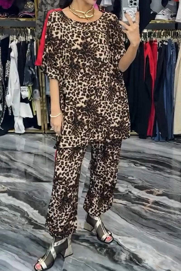 Women’s casual color-changing leopard print suit