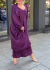 Satin Camisole with Long Shawl and Skirt Suit