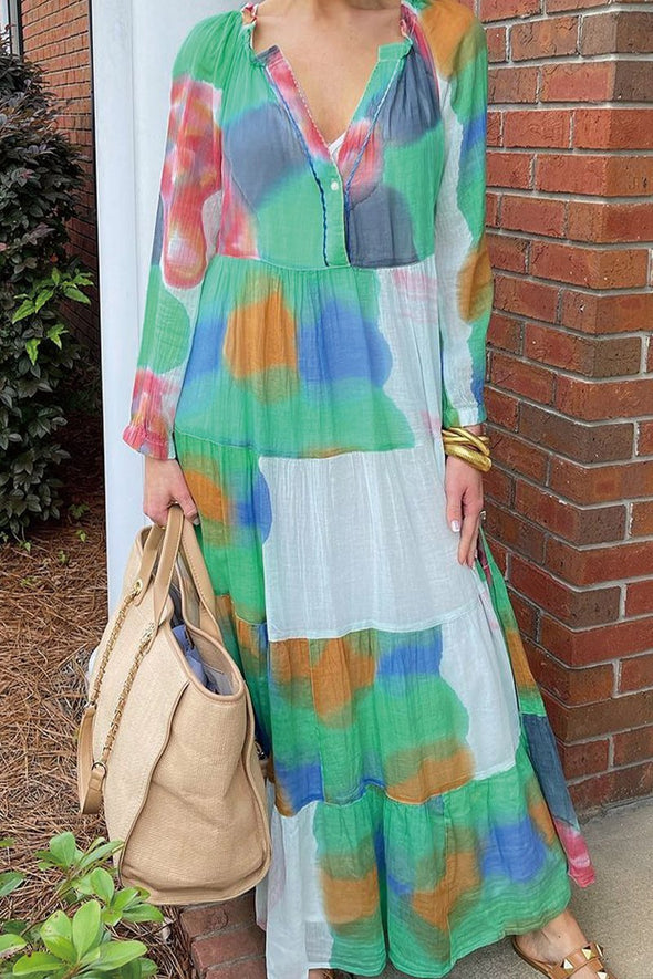 Printed casual maxi dress