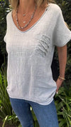 Casual V-neck Short-sleeved Top