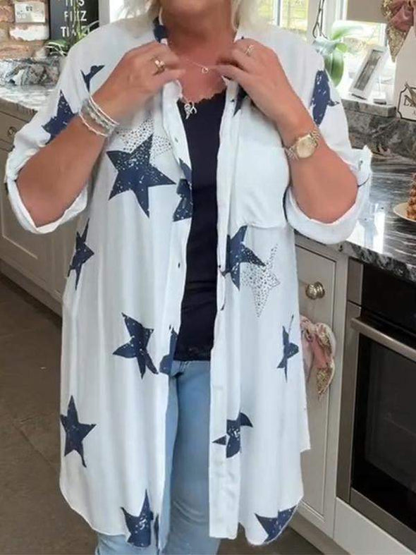 Casual Star Print Long Top