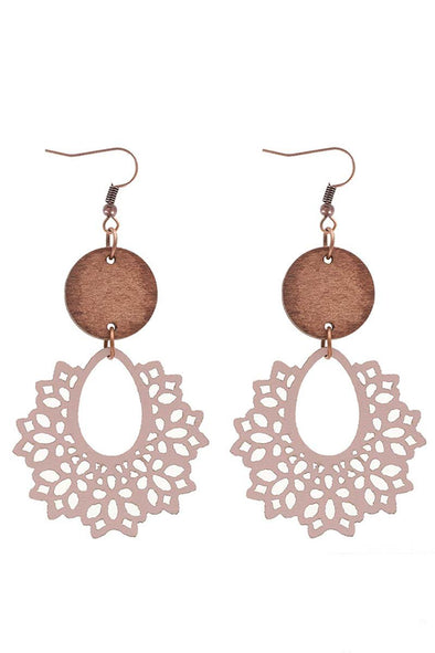 Bohemian hollow earrings with irregular lace