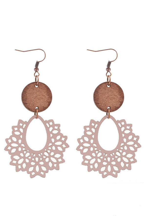 Bohemian hollow earrings with irregular lace