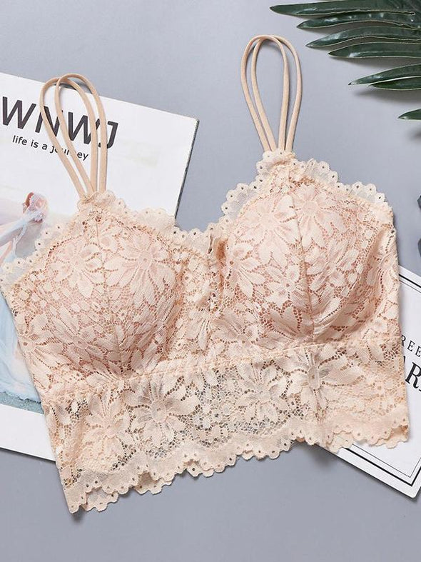 Women's Lace Breathable Sexy Bra Wrap Strap Underwear