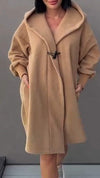 Women's Autumn and Winter Casual Coat with Long Sleeves and Hood