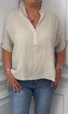 Casual And Comfortable V-Neck Linen Top