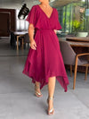 Casual V-neck Irregular Dress