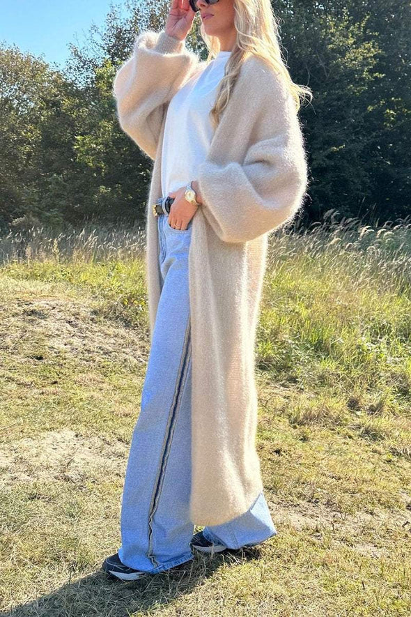 Women's Casual Long Wool Cardigan