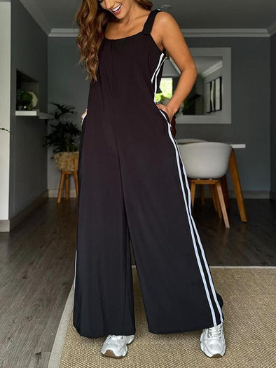 Women's Casual Square Neck Suspender Jumpsuit