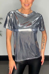 Casual glossy short-sleeved t-shirt