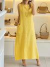 Women's Round Neck Solid Color Sleeveless Dress