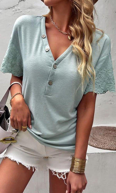 Casual And Comfortable V-Neck Top