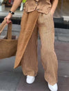 Casual striped cotton and linen trousers