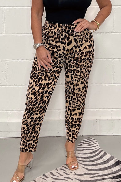 Animal print trousers