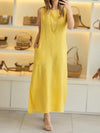 Women's Round Neck Solid Color Sleeveless Dress