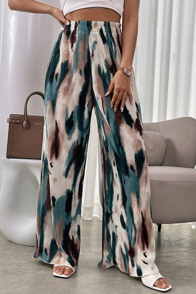 Casual tie-dye printed trousers