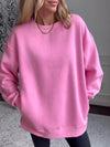 Women's Casual Round Neck Solid Color Long Sleeve Top