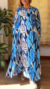 V-neck Long-sleeved Printed Dress