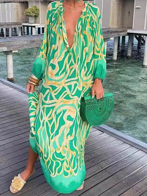 Stylish printed long dress