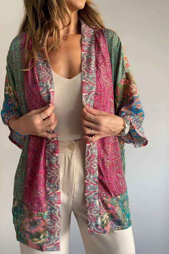 Casual printed cardigan jacket