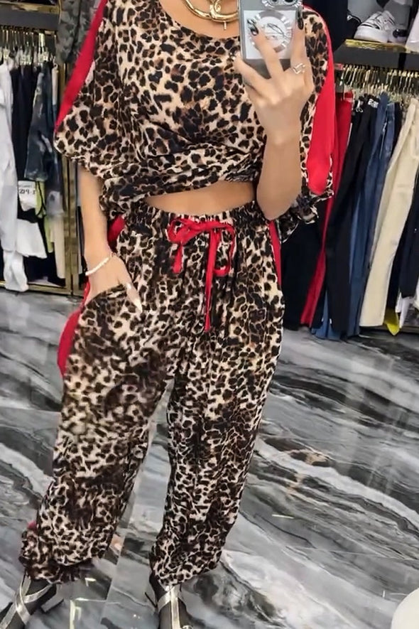 Women’s casual color-changing leopard print suit