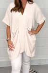 Women's V Neck Draped Top