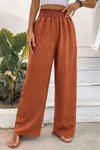 Cotton and linen solid color trousers