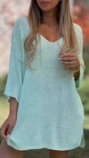 Hot Silver V-neck Loose Top