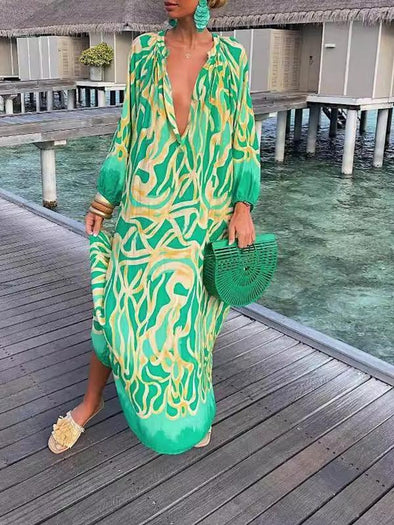 Stylish printed long dress