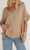 Casual And Comfortable V-Neck Top