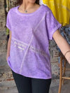 Women Casual Sequins Short Sleeve Cotton Top