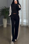 Women's Casual Lapel Contrast Color Two-piece Suit