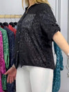 Comfortable sequined leopard shirt