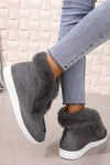 Women's cotton suede round toe casual plush shoes