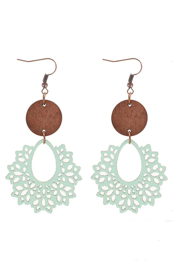 Bohemian hollow earrings with irregular lace