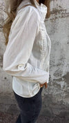 Stand Collar Long Sleeve Hollow Patchwork Knitted Top