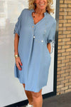 Women's casual cuff tie dress