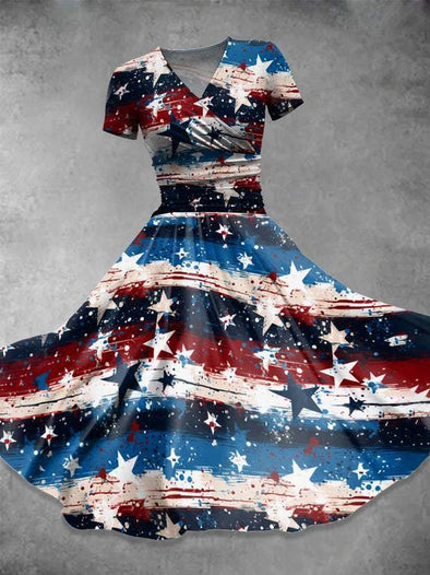 July 14th Independence Day Patterned Dress