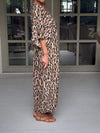 Women's V-neck Leopard Printed Loose Dress